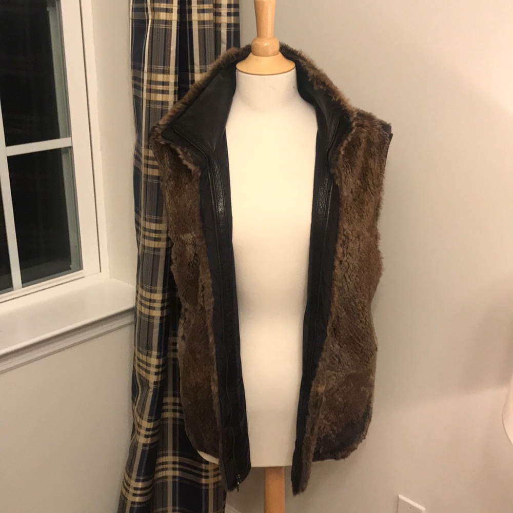 Rabbit Fur Leather Vest